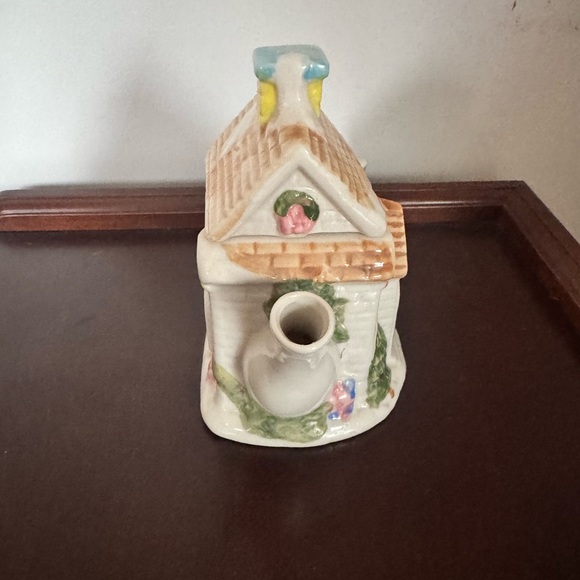 Vintage Houston Harvest Teapot Ceramic Christmas White Brick Cottage Santa 6" - Picture 4 of 5